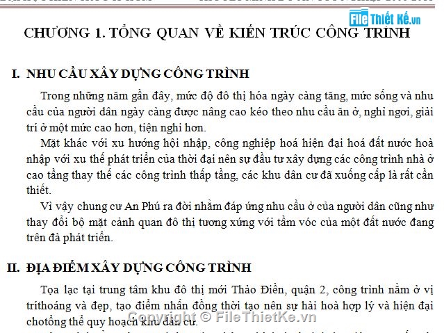 Đồ án,Đồ án Kiến trúc,thuyết minh,đồ án tốt nghiệp,chung cư,chung cư an dương phú